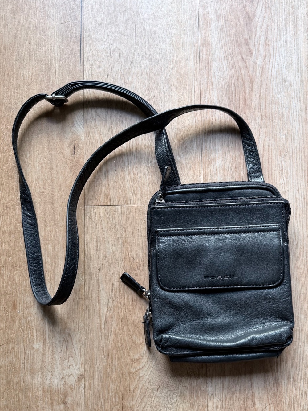 Fossil Black Leather Women's Satchel Crossbody